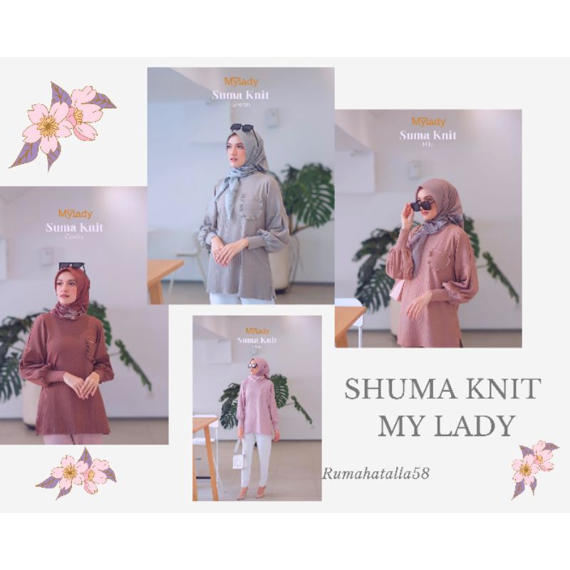 TUNIK  BLOUSE ATASAN WANITA KAOS POLOS SHUMA KNIT  TERBARU By MY LADY