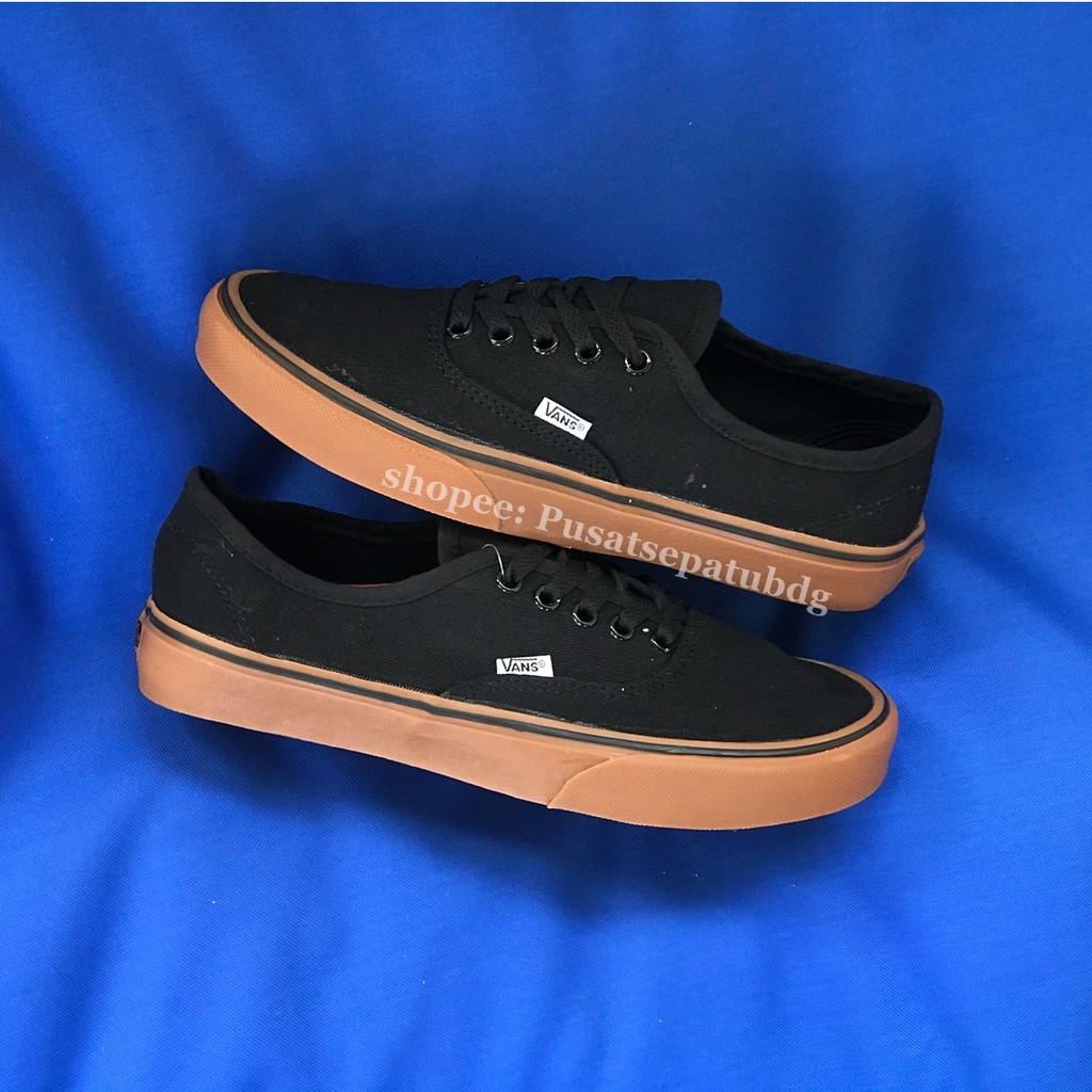 VANS AUTHENTIC BLACK GUM HITAM