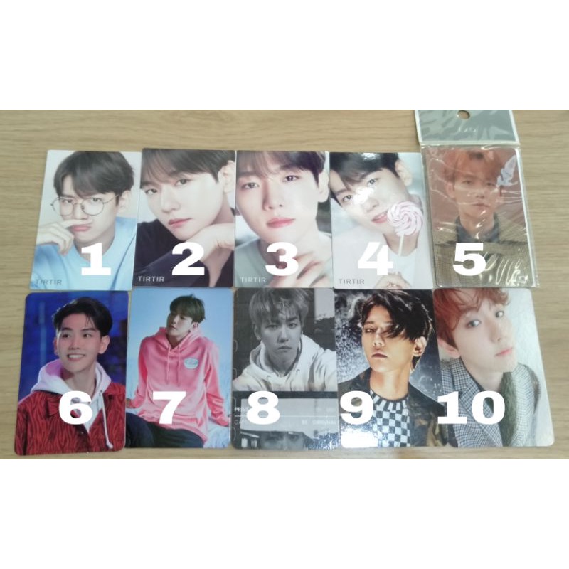  SALE  PHOTOCARD EXO BAEKHYUN OFFICIAL TIR TIR CASHBEE UNIVERSE YIZHIYU PRIVE COASTER BDAY KYOONG