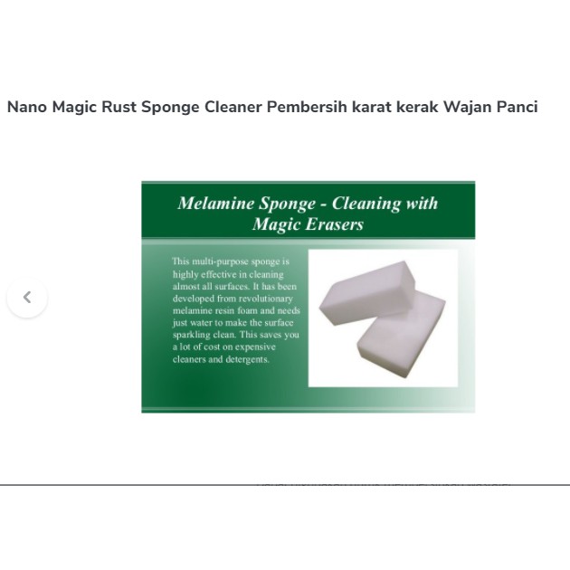 Nano Magic Rust Sponge Cleaner Pembersih karat kerak Wajan Panci - H100 Putih