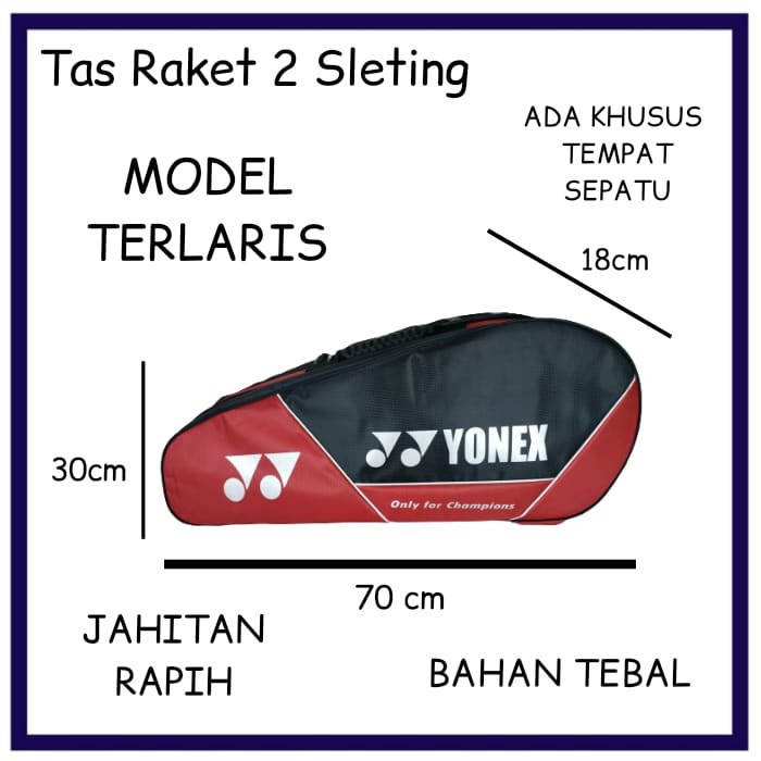 Order Langsung Tas Raket Badminton Terlaris Termurah Tas Bulutangkis Terbaik - Yonex Merah Murah
