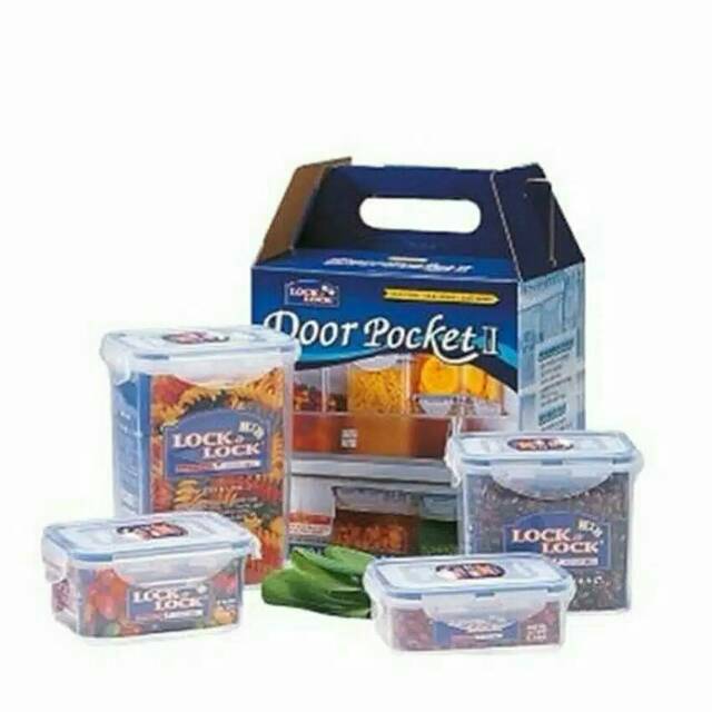 Lock n Lock Gift Set Door Pocket II Food Container 4 pcs 4P HPT806AS Kado Hampers LocknLock