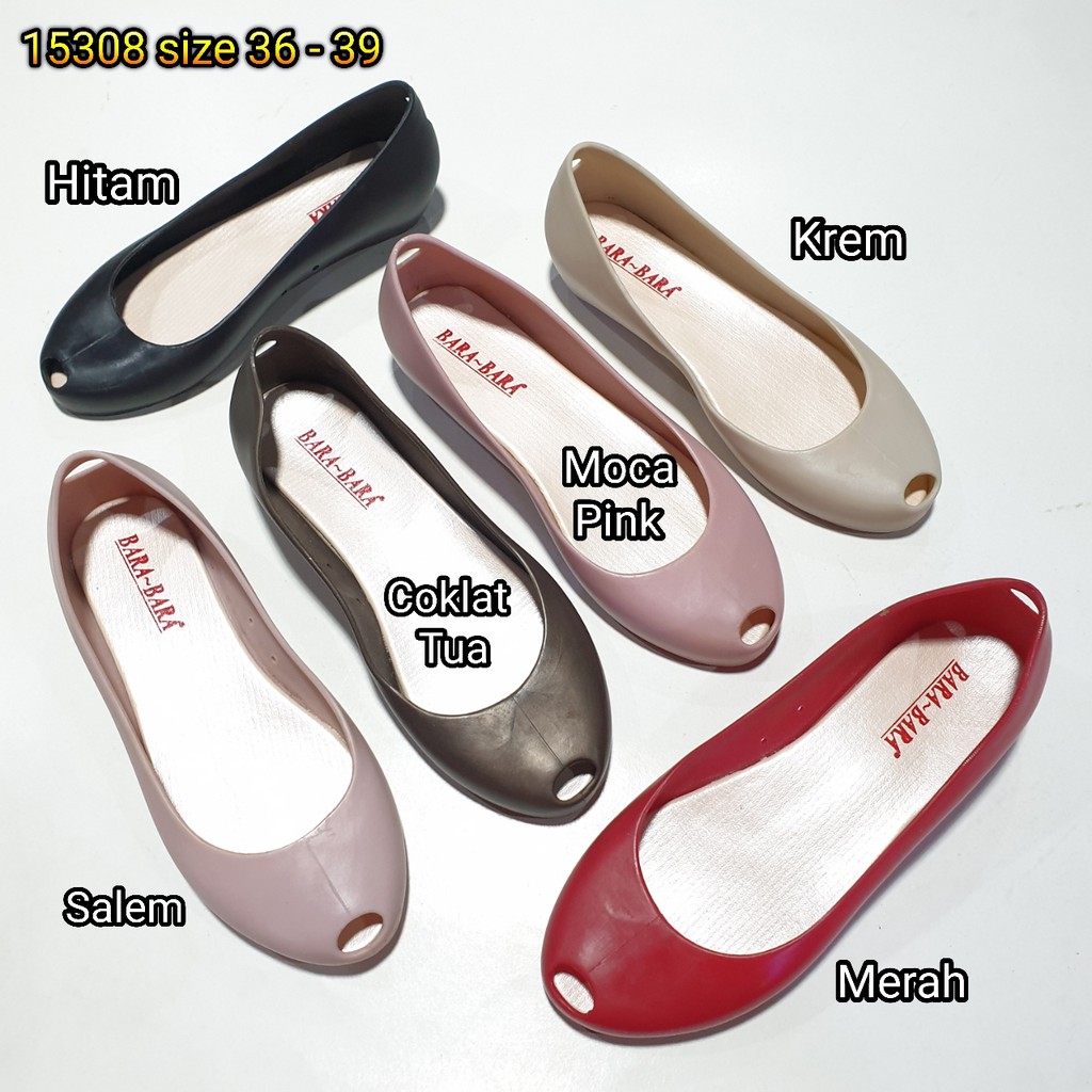 BARA BARA ORIGINAL Jelly shoes karet murah sepatu wanita flat shoes import barabara cewek 15308