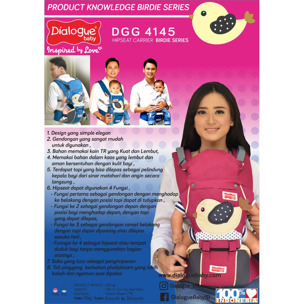 Hipseat Dialogue DGG4145 Birdie Series Gendongan duduk Bayi