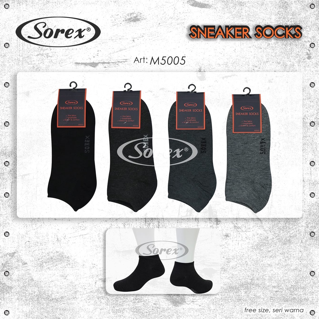 1 pcs Kaos kaki Pria Sorex Sneaker Socks Freesize M 5005 - Bisa COD / Bayar di tempat