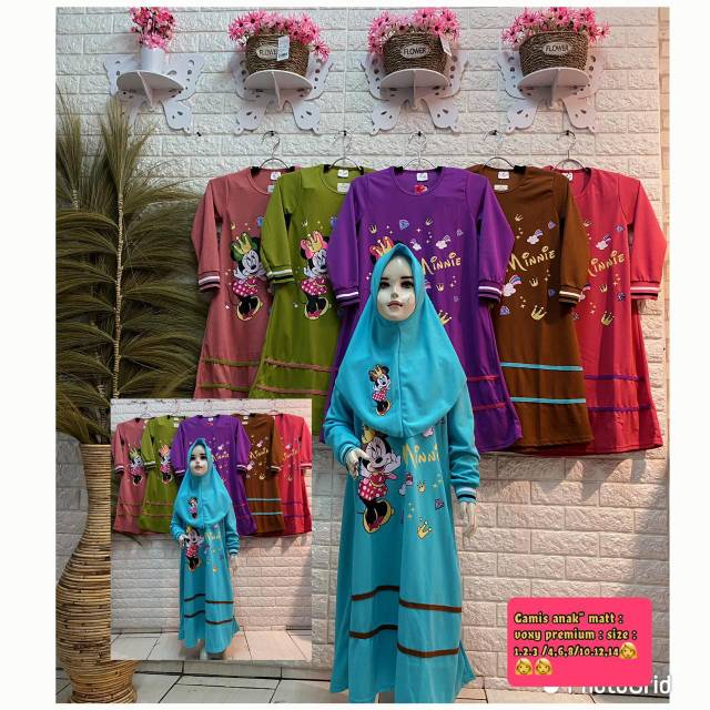 Toko murah online Gamis sofi anak set jilbab/baju anak wanita/fashion muslim anak/baju anak murah