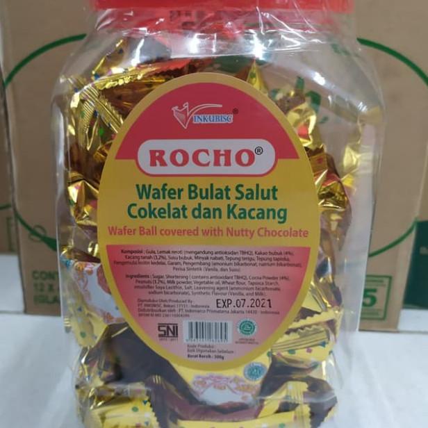 

Rocho Wafer bulat salut coklat dan kacang 300 gram