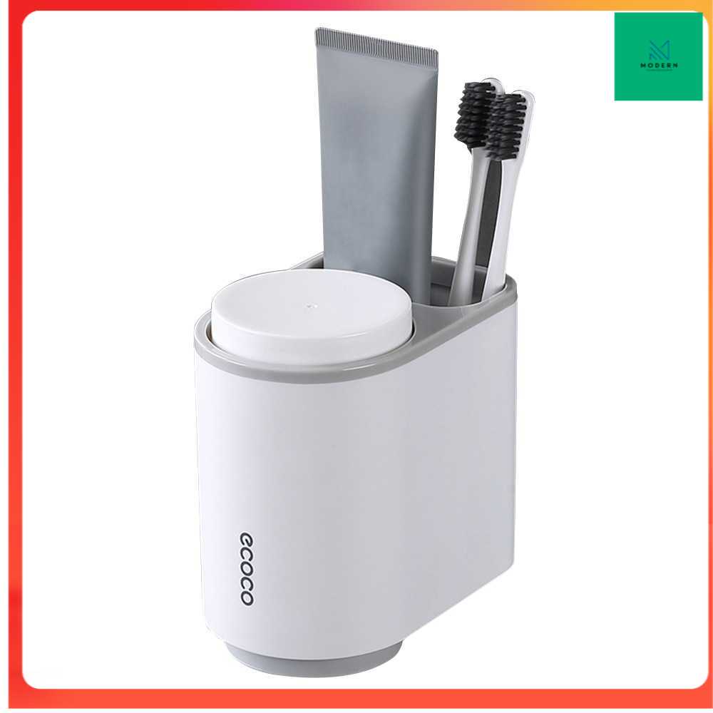 TD-DA ECOCO Rak Sikat Gigi &amp; Gelas Magnetic Wall Mounted Toothbrush - E1905