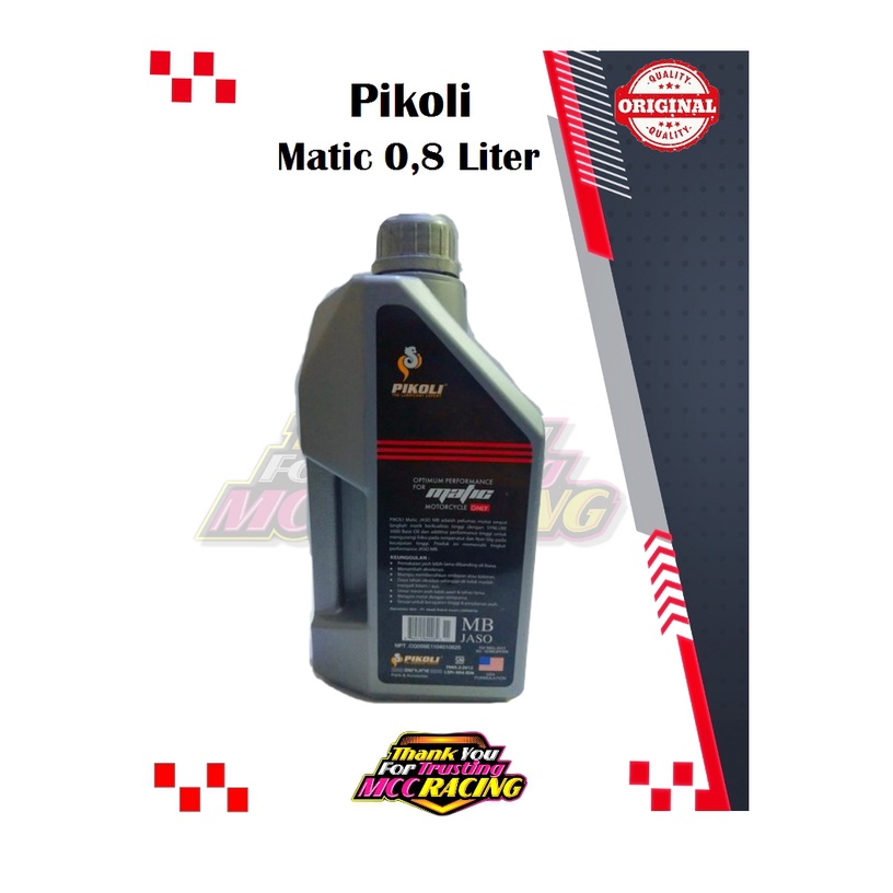 OLI PIKOLI OIL MATIC JASO MB 800ML PIKOLI MATIK PIKOLI SCOOTER 0.8L SYNTHETIC BLEND