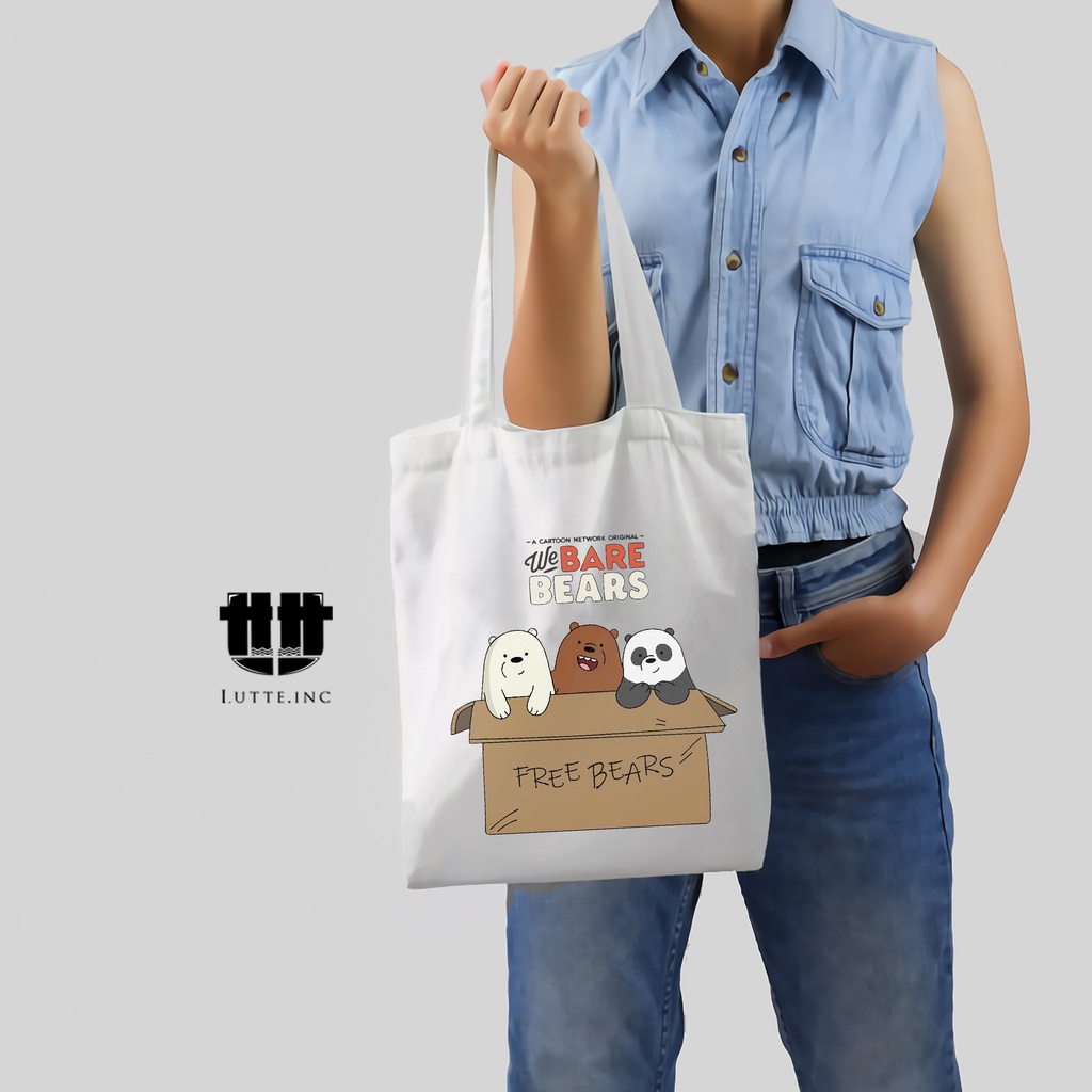 TERBARU Bare Bear Totebag Kanvas Premium Tote bag Lutte.Inc  Tas Totebag