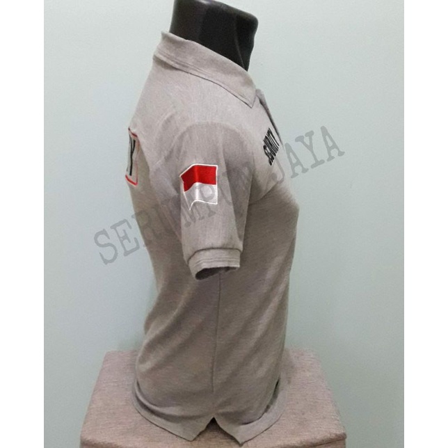 KAOS SECURITY WINGS ABU - KAOS KERAH SECURITY WINGS ABU  FULL BORDIR