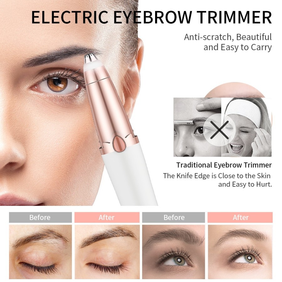 Alat Cukur Bulu Alis Elektrik Tanpa Rasa Sakit Eyebrow Trimmer Berkualitas