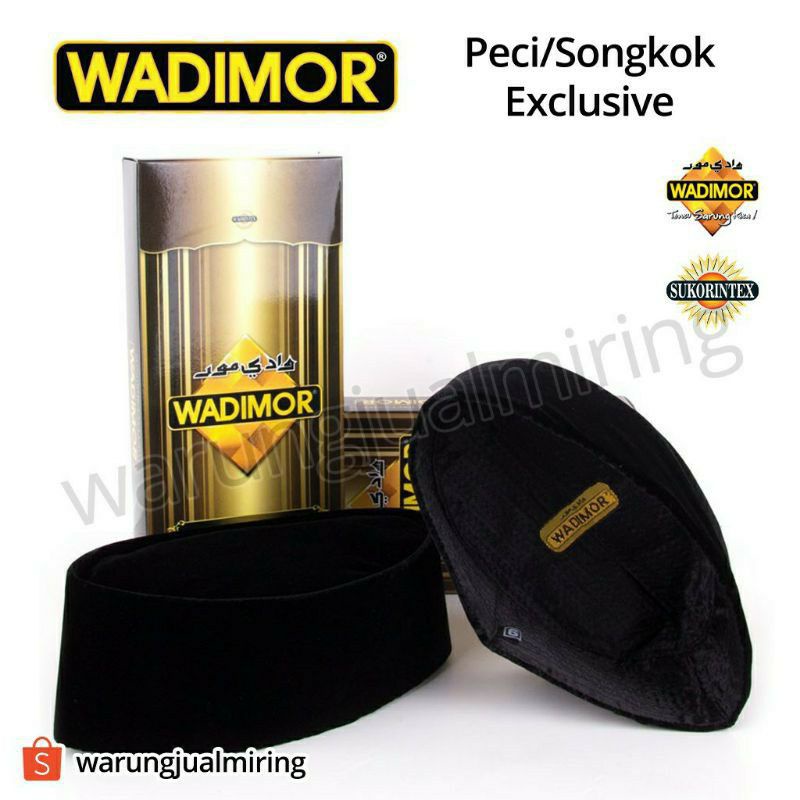 Peci Songkok Kopiah Wadimor Hitam Polos Peci Hitam Peci Polos Songkok Hitam Songkok Wadimor AC Tingg