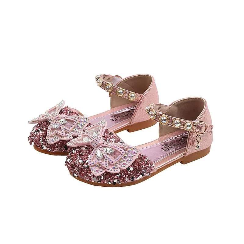 Sepatu Sandal Pesta Anak Perempuan Flat Pearl