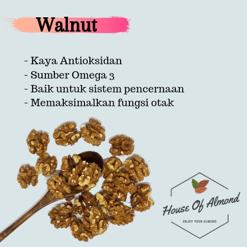 

4eh Kacang Walnut Roasted 250Gr (Matang) 60Jhh