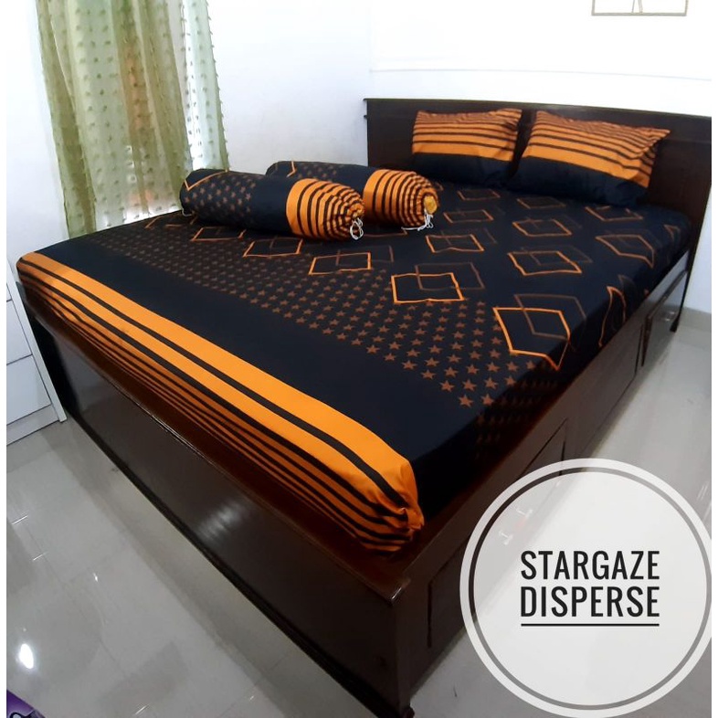 Sprei 180X200 160x200 Seprai Katun Aesthetic Homemade Karakter Motif Murah Bunga Hitam Kotak tidak luntur adem tidur nyenyak