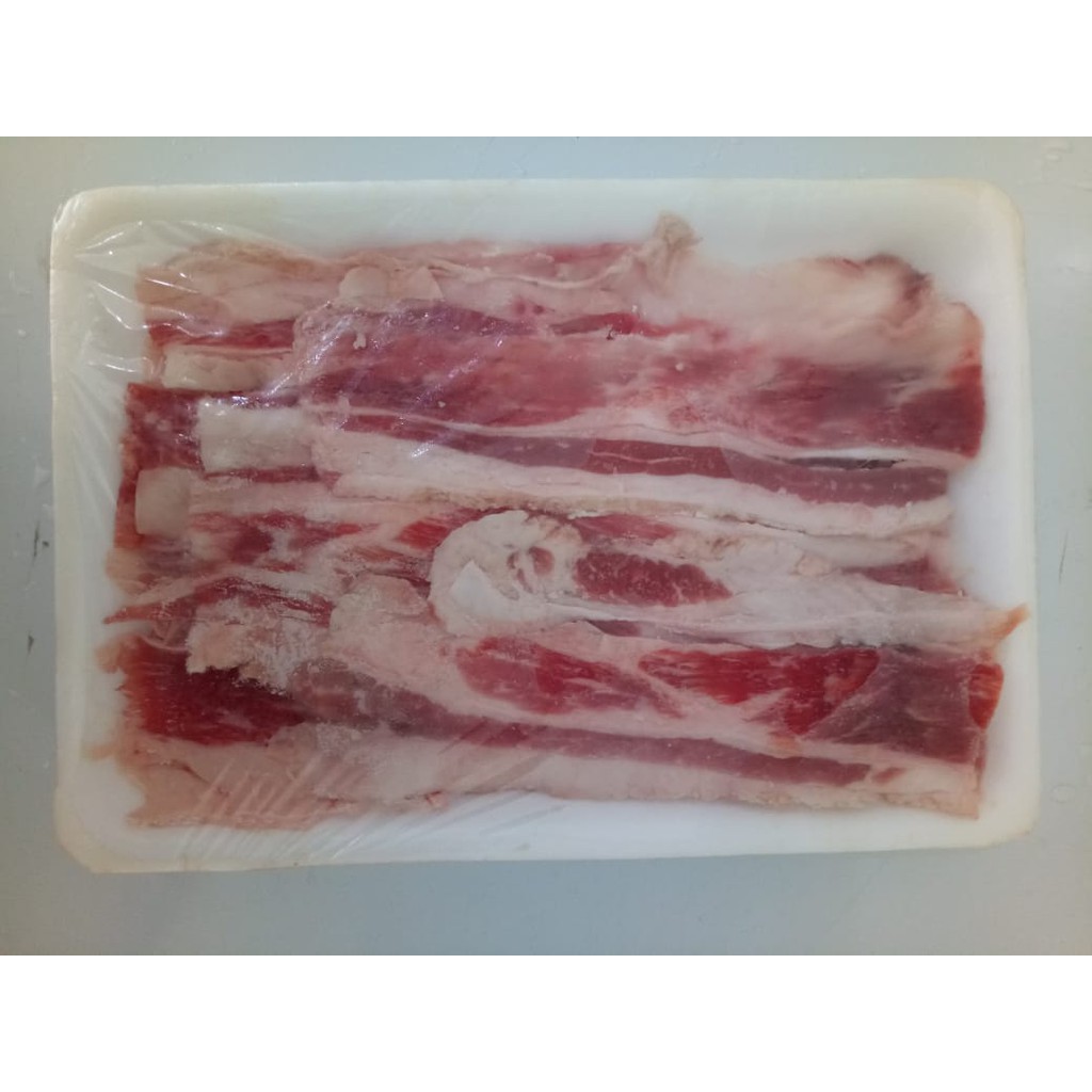 

A BLACK ANGUS SHORT PLATE BEEF SLICED 250GR