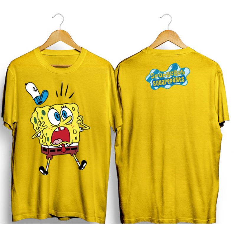T-shirt Baju Kaos Distro Kartun Spongebob Kaget Baju Kaos Distro Terbaru Anime Kartun Kaos Keren Pri
