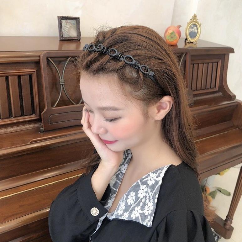 B758 Bando Jepit Multi Layer Hollow Double Bangs Hairstyle /Bando Korea / Jepit Rambut