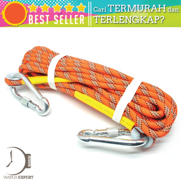 COD Tali Panjat Tebing Tali Rappelling Safety Climbing Rope 10 Meter - Orange