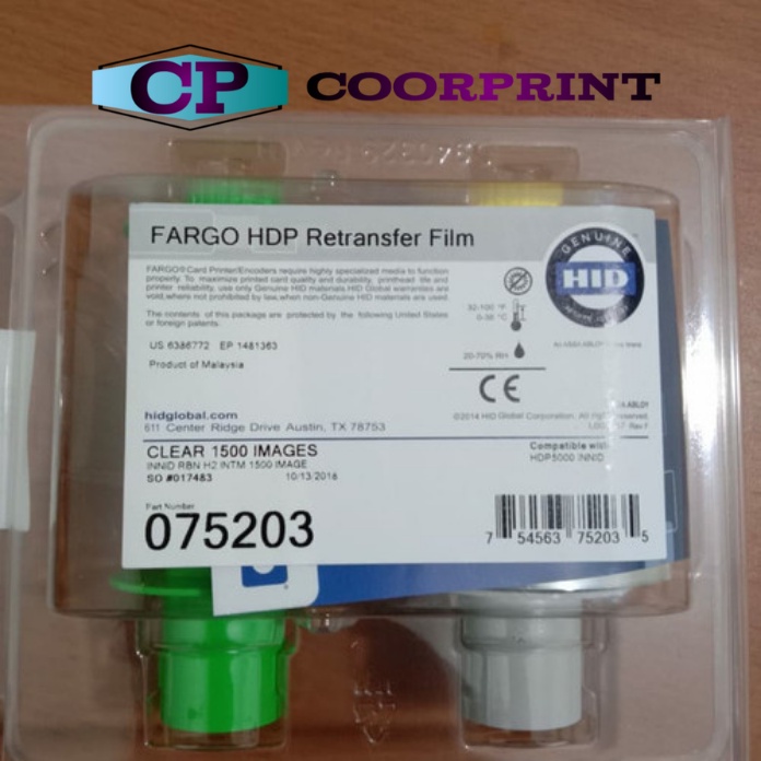 Fargo HDP Retransfer Film Clear PN 075203 Original
