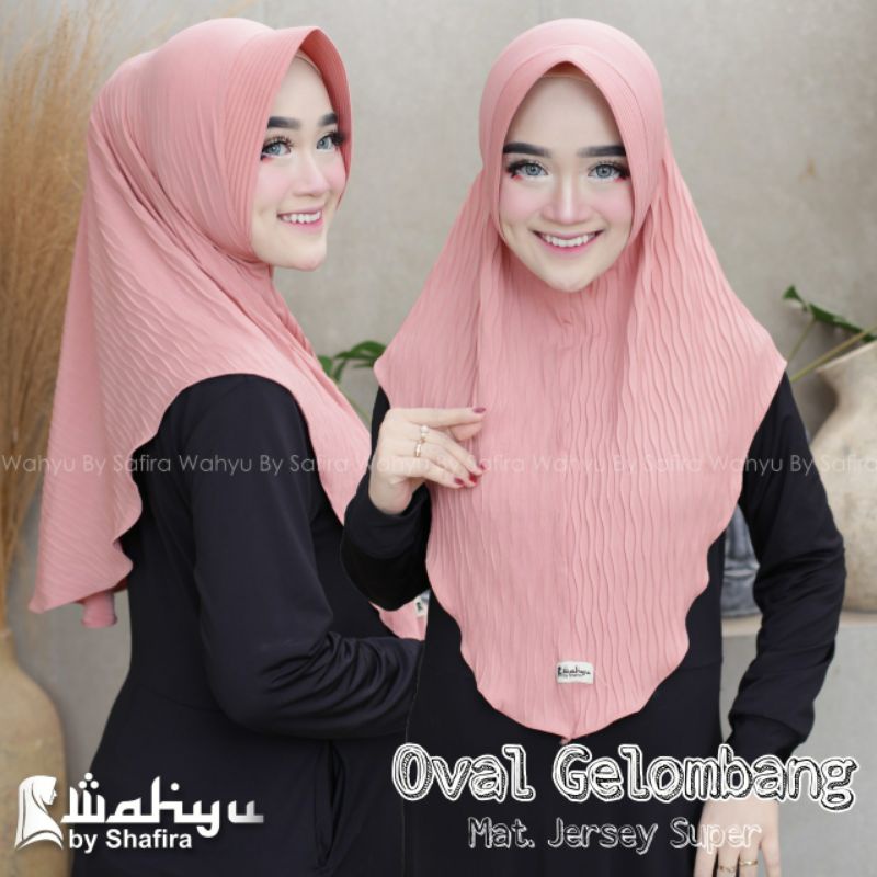 OVAL GELOMBANG WAHYU BY SHAFIRA HIJAB INSTAN JERSEY JILBAB TERBARU OKTAVIAHIJAB