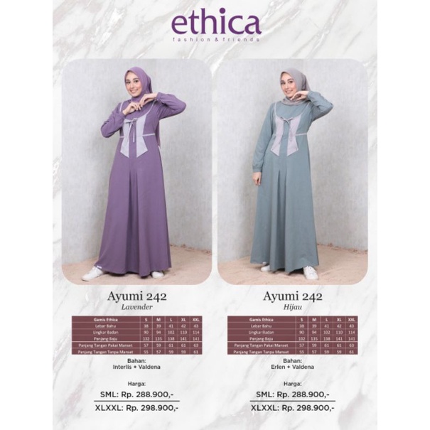 AYUMI 242 HIJAU AYUMI 242 LAVENDER GAMIS ETHICA TERBARU GAMIS AYUMI
