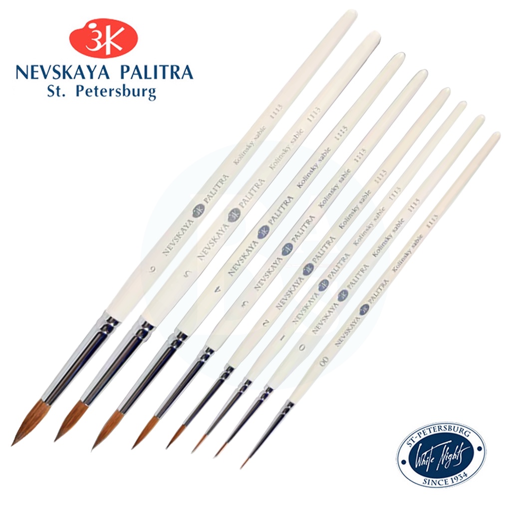 

Kuas Cat Alat Melukis Nevskaya Palitra Pure 100% Natural Kolinsky Brush (1/2) - White Night By Bali Art Supplies