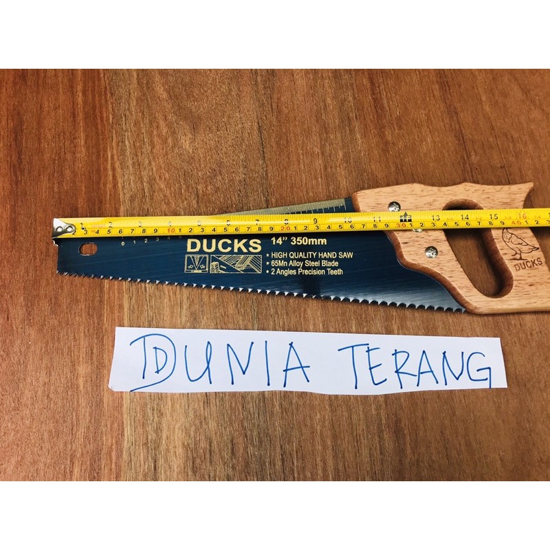 Gergaji Kayu DUCKS 14&quot; - Graji Gorok 14 in 350 mm Tajam Asah 2 sisi - Geraji Tangan Hand Saw 14in