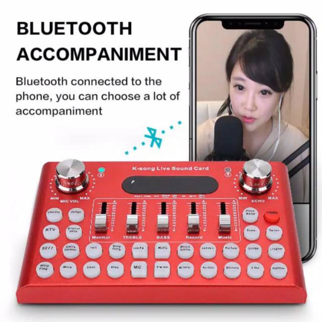 F007 SOUND CARD AUDIO MIXER UNTUK HP PC MAC LIVE BROADCAST KARAOKE