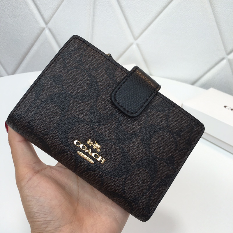 WOMEN DOMPET WALLET (COACH) WANITA MEDIUM ZIP BIFOLD 53436