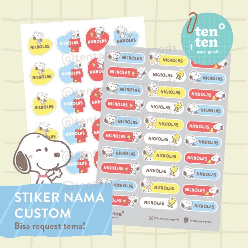 

Stiker Nama custom (Min. 3 set dapat +-100pcs) Waterproof