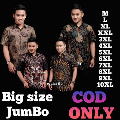 Kemeja Batik Pria Lengan Pendek Big Size Jumbo M.l.xl.xxl.3xl.4xl.5xl.6xl.7xl.8xl.9xl.10xl
