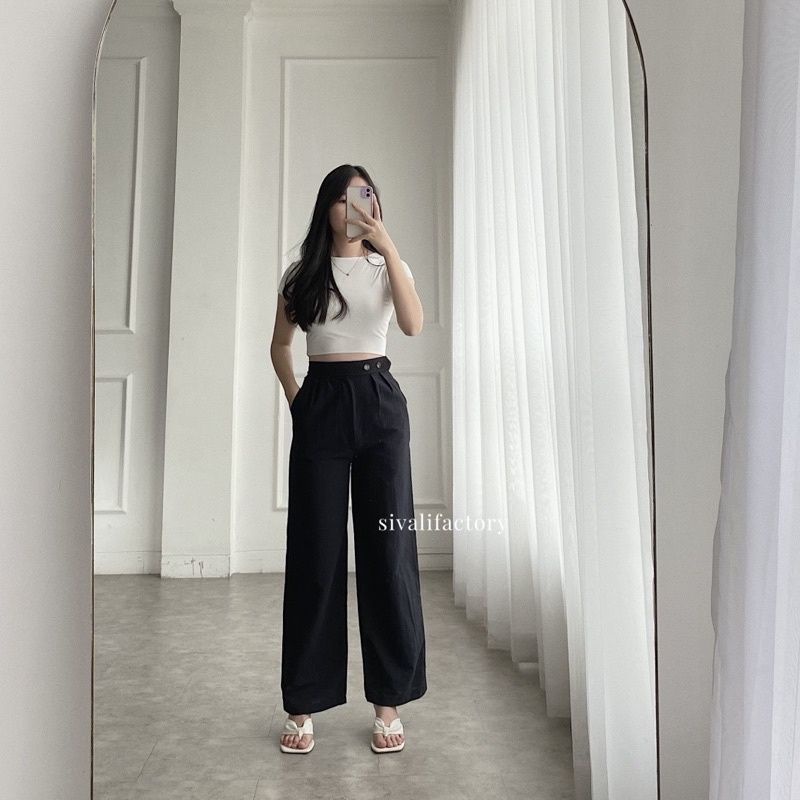 Kulot Linen Highwaist SEOUL Kulot Linen Laura Slim  Celana Kulot Linen Cullote /CELANA KULOT JUMBO