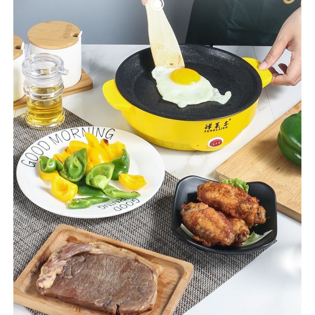 PANCI ALAT GORENG PANGGANG Elektrik Listrik - Panci BBQ - Korean Fried Pan Grill BBQ Electric