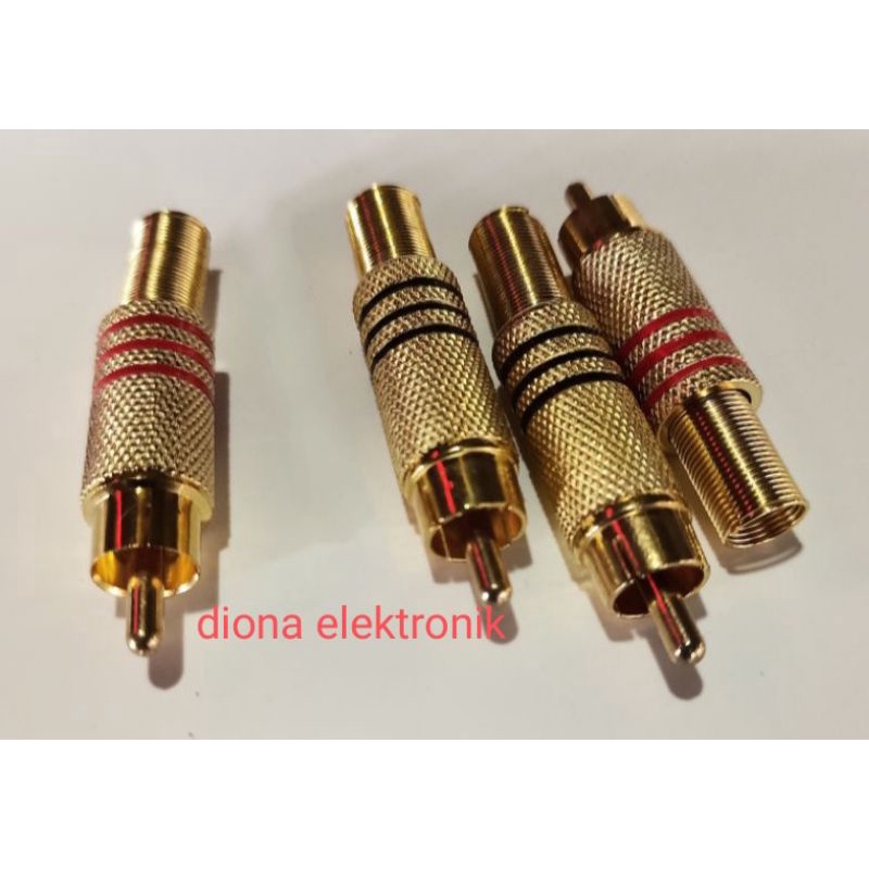 jack male/ jantan RCA gold emas