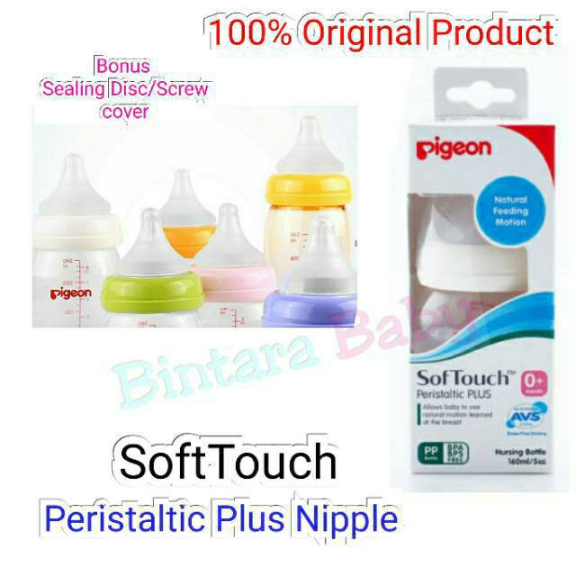 Botol Susu Pigeon Wide Neck Newborn Baby Bottle Softtouch Nipple Peristaltic Plus / Botol Susu Anti Bingung Puting Original Pigeon