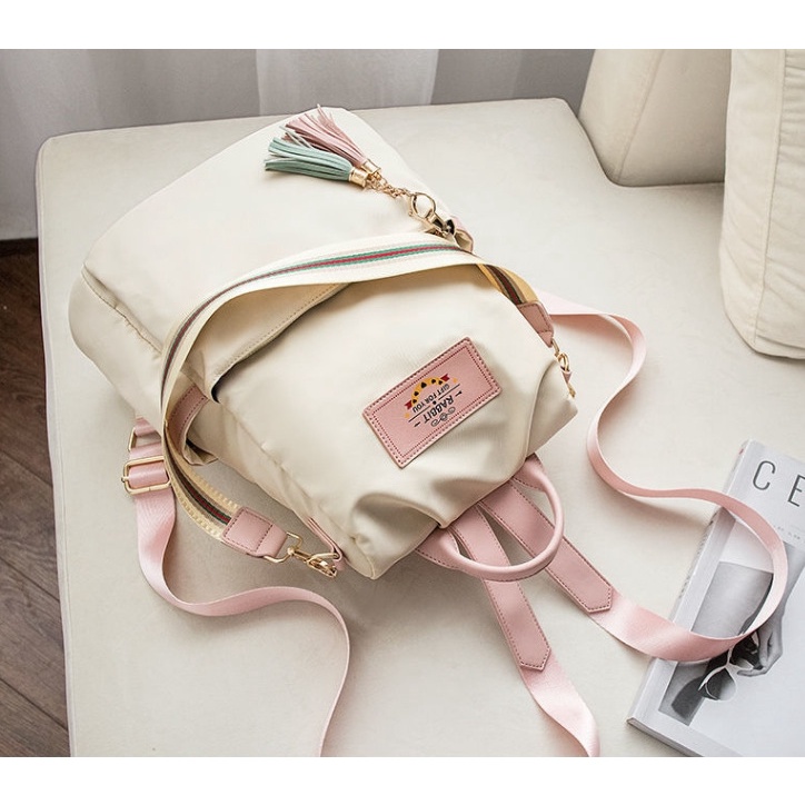 TAS RANSEL WANITA ANTI AIR KREM ROZANA TA486P3 BACKPACK IMPORT KOREA GENDONG PUNGGUNG SEKOLAH KULIAH KERJA BATAM PREMIUM FASHION REMAJA CEWEK MURAH