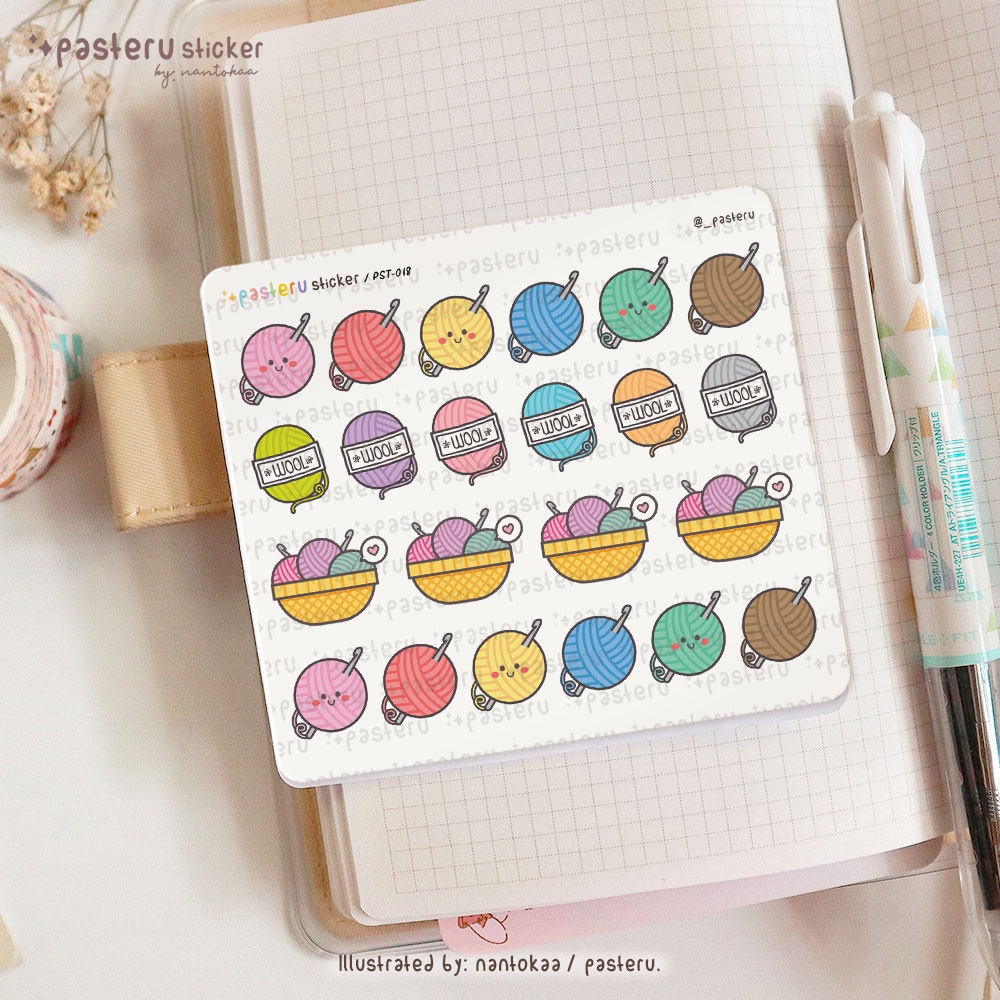 

Cute Kawaii Crochet Set | Pasteru Planner Journal Sticker