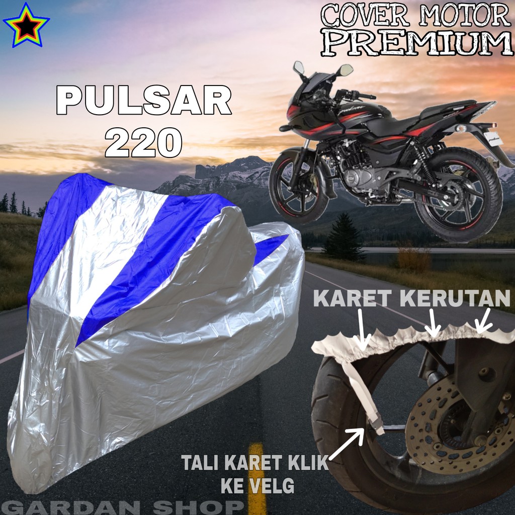 Sarung Motor PULSAR 220 Silver BIRU Body Cover Penutup Motor Pulsar 220 PREMIUM