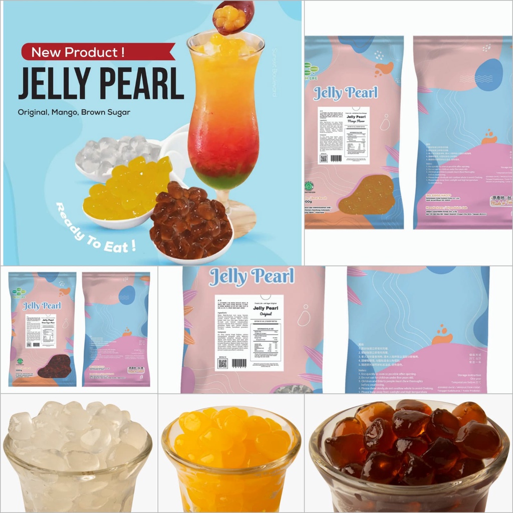 

Jelly pearl jeli agar mutiara rasa original mango mangga brown sugar gula merah import taiwan 1kg 1000gr SIAP PAKAI TANPA DIMASAK