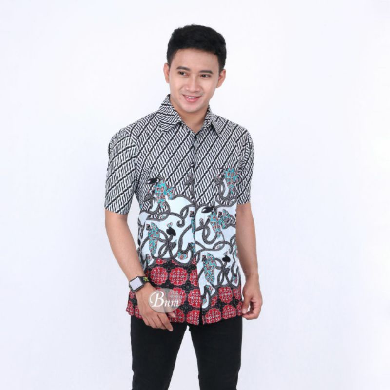 HEM BATIK LENGAN PENDEK SIZE JUMBO M,L,XL,XXL,3XL,4XL,5XL