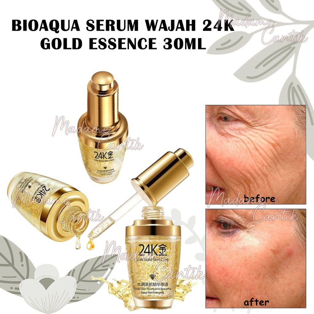 ✿ MADAME ✿ BIOAQUA SERUM WAJAH 24K GOLD SERUM ESSENCE CREAM BPOM ORIGINAL