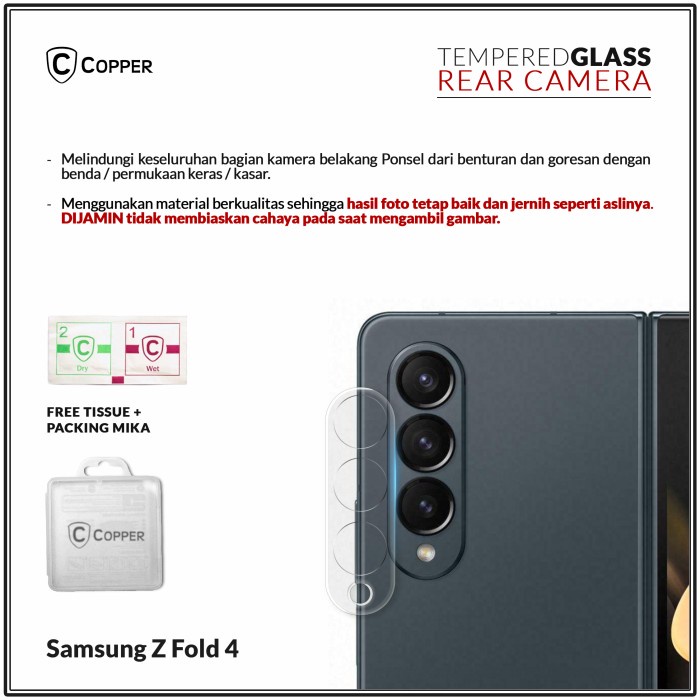 Samsung Z Fold 4 - Copper Tempered Glass Kamera