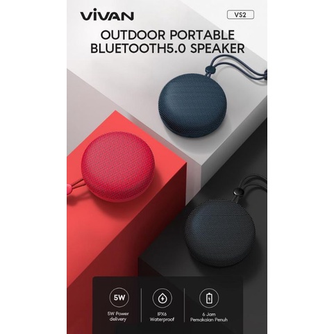 VIVAN VS2 Fabric Bluetooth Speaker IPX6 Waterproof
