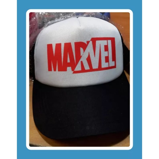 EMOEMO-Topi Baseball Pria anak Logo MARVEL Snapback Topi Distro Jaring trucker Hat