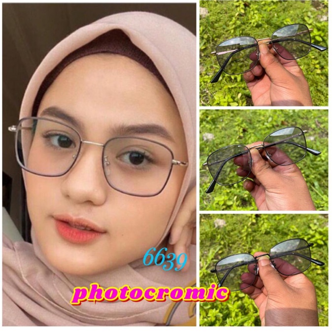 Kacamata Photochromic Anti Radiasi Bahan Metal Untuk Wanita