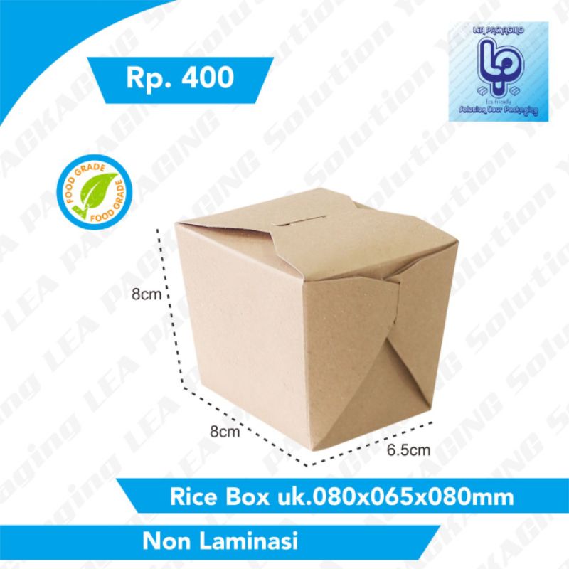 

Dus Kemasan / foodpail / Ricebox uk. S Tidak Laminasi bagian dalam Min 50pcs