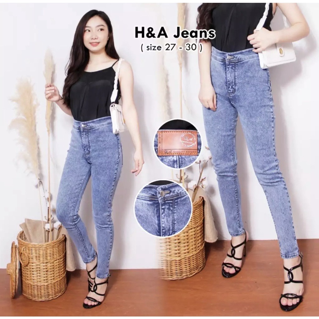 HW JEANS BASIC JUMBO 8 WARNA / HW JEANS PUNNY / HIGHWAIST JEANS PANJANG JUMBO