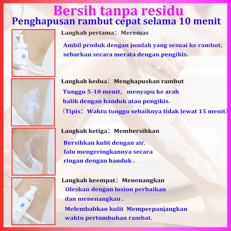 Semprotan Krim penghapusan rambut cepat Unisex Lembut tidak melukai kulit Tanpa Rasa Sakit ·Aman untuk Ibu Hamil Menghilangkan Bulu dari Bagian Pribadi,ketiak, bulu kemaluan, kaki, dada, lengan, jenggot, semi-permanent hair removal cream